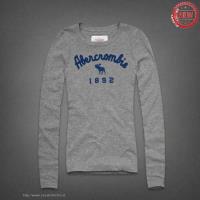 dames abercrombie fitch lang tees 1892 blauw grijs On Sale Outlet n4k98272